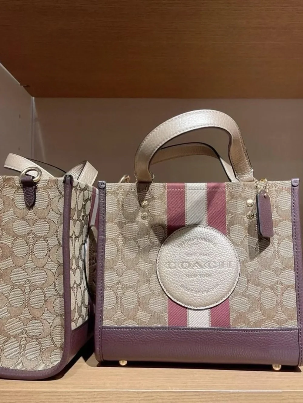 COACH Dempsey Tote 22 Signature Jacquard With Patch